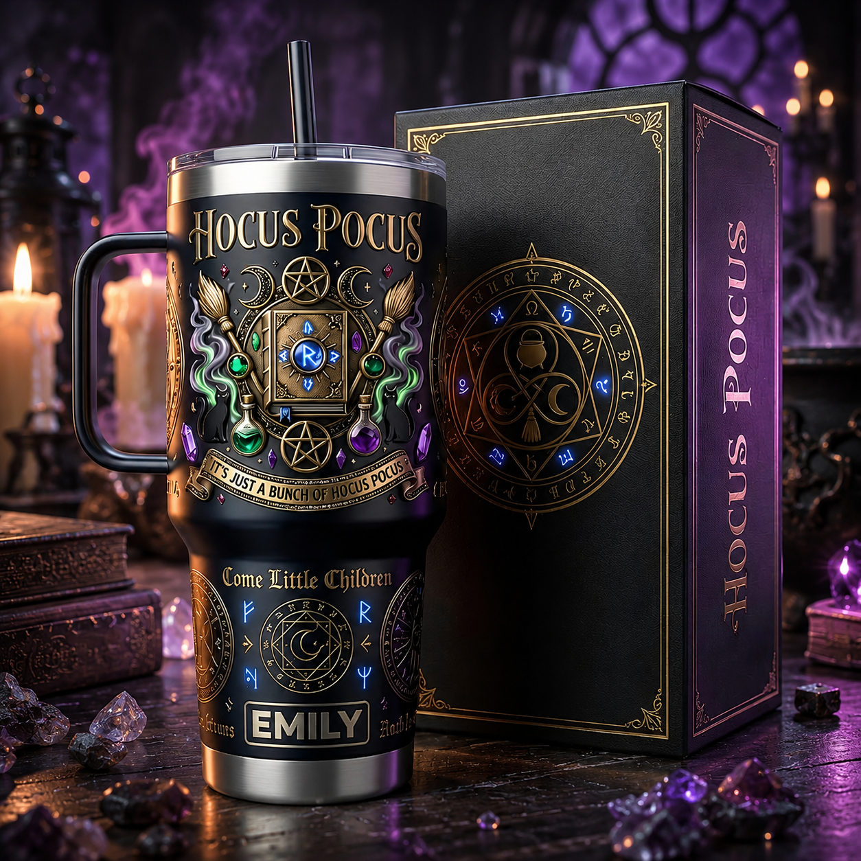 Personalized Hocus Pocus Spellbook Tumbler Halloween Gift for Her Tumbler GradoCreations