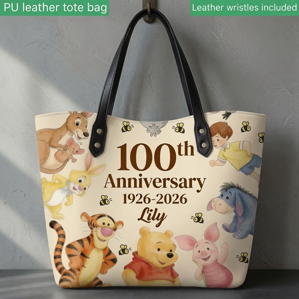 Personalized 100th Anniversary Tote Bag with Disney Characters Gift for Kids Tote Bag GradoCreations