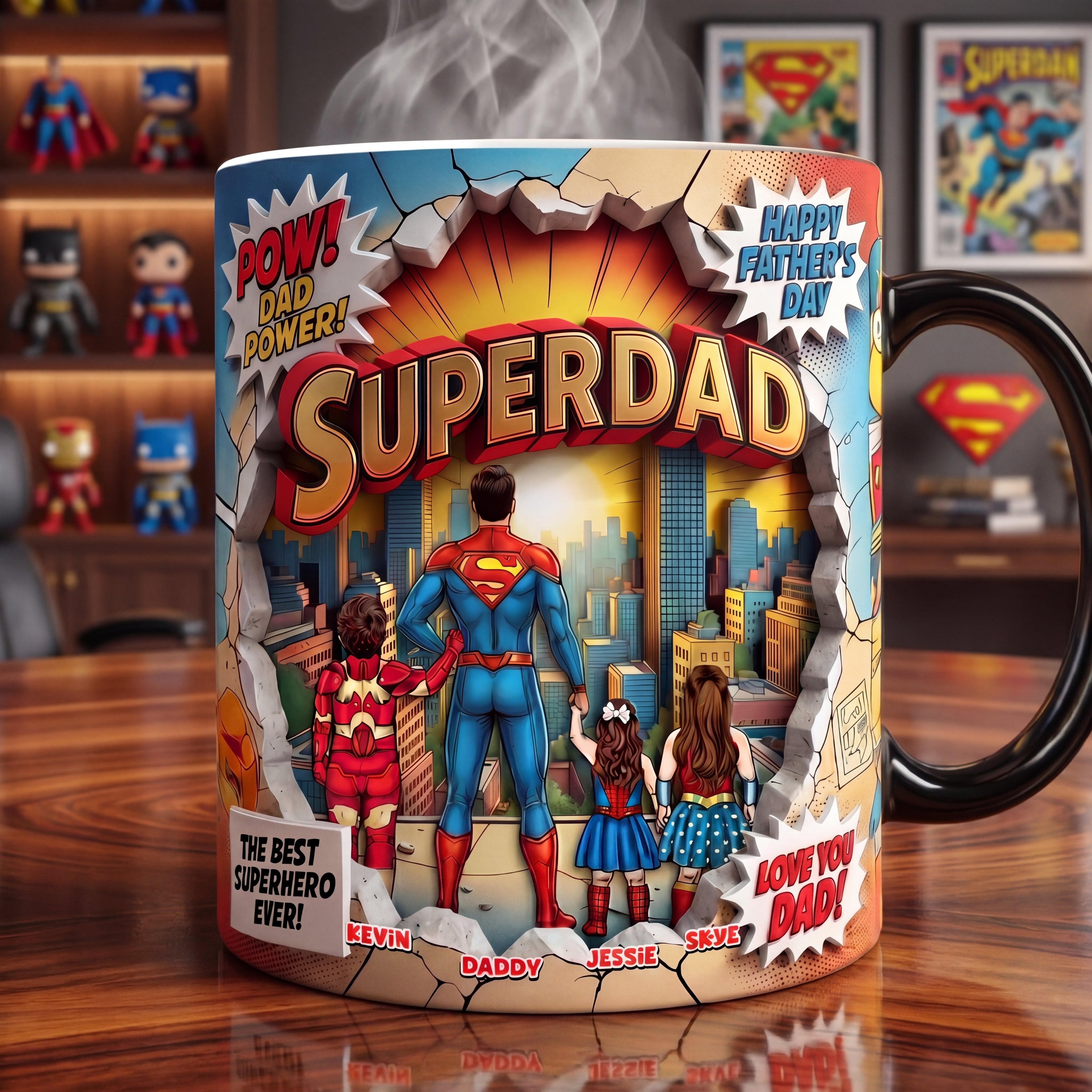 Personalized Color Changing Mug SuperDad Gift for Dad