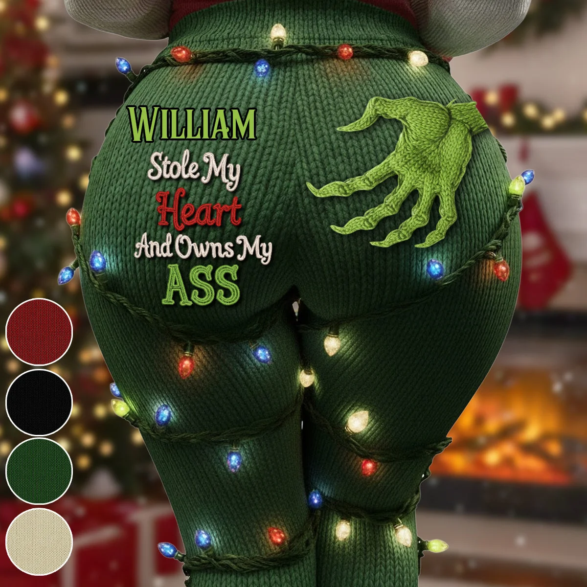 Personalized Funny Leggings with Cheeky Quote Christmas Gift for Her Legging GradoCreations