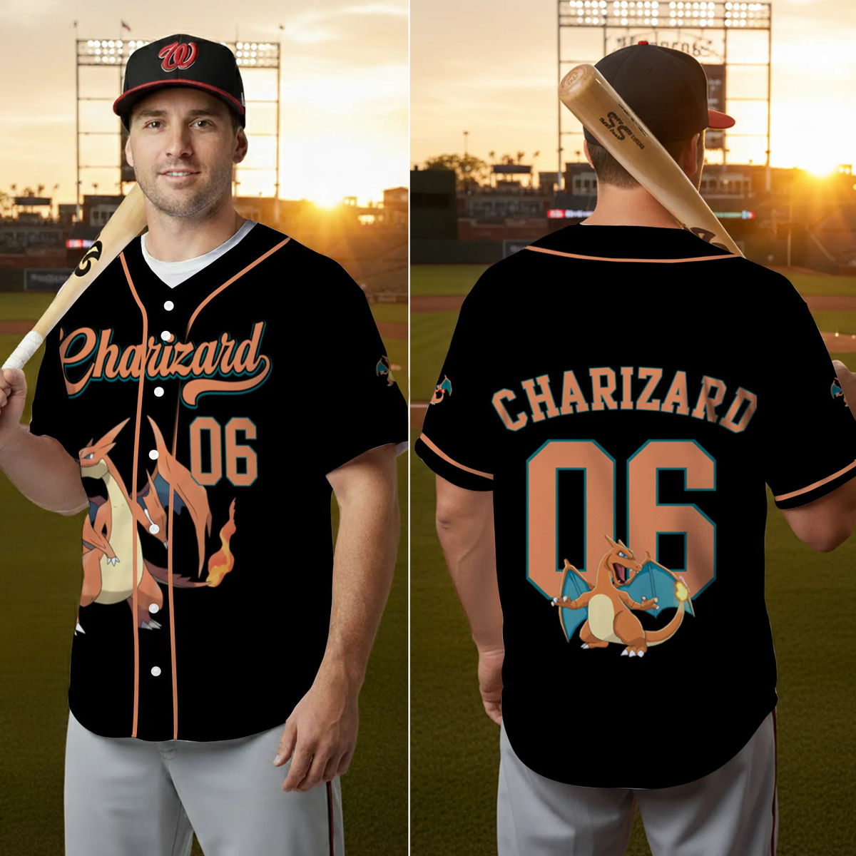 Personalized Baseball Jersey with Pikachu for Kids and Adults - Custom Gift for Movie Fans