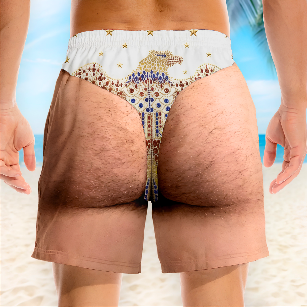 Personalized Beach Shorts Aloha Vegas Costume Gift for Him Beach Shorts GradoCreations