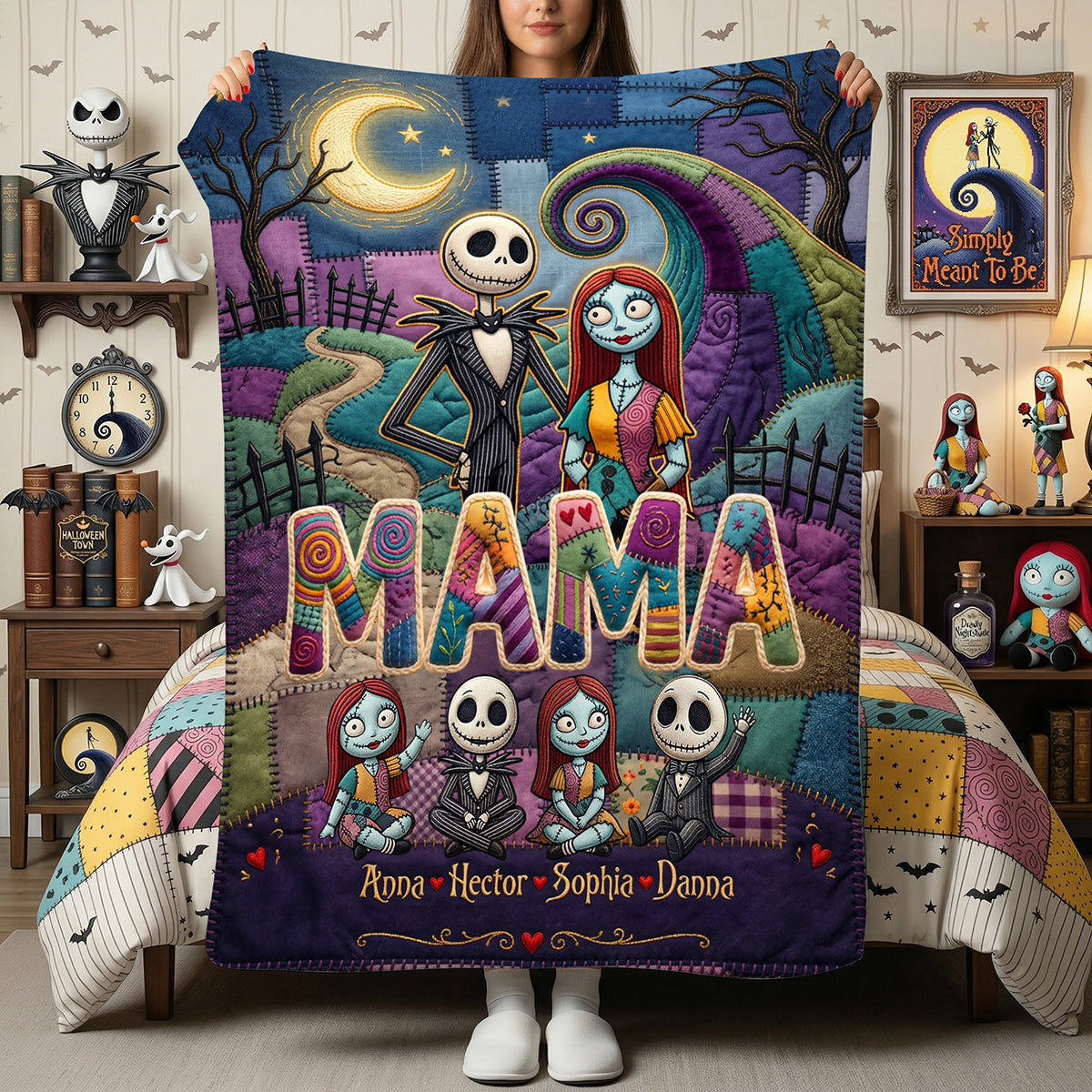 Personalized Spooky Mama Blanket Gift for Mom | Movie Fans