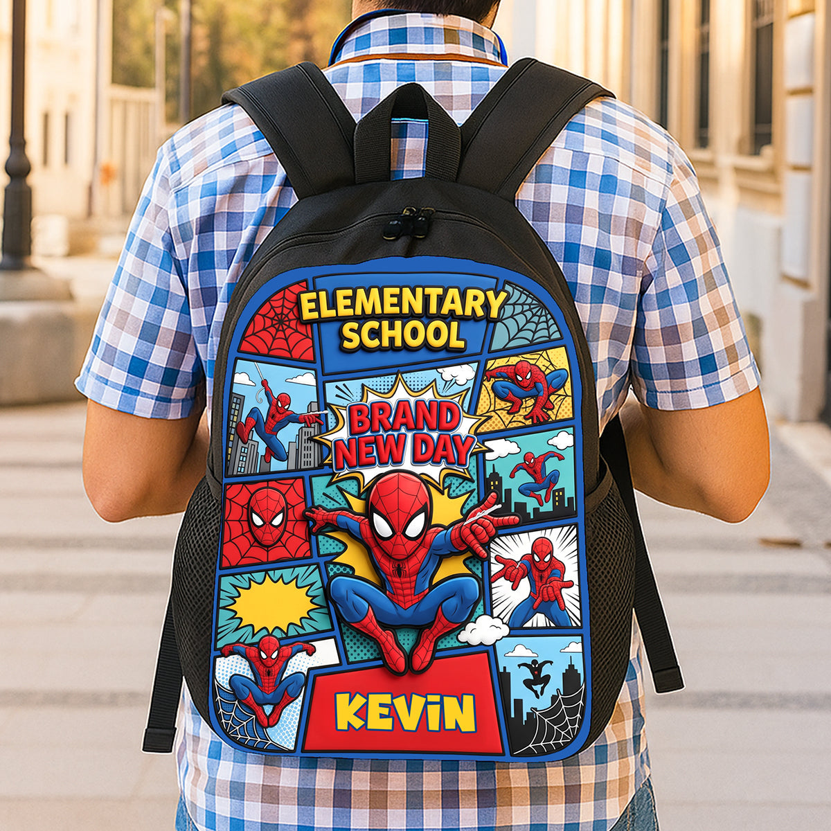 Personalized Spidey Backpack Set with Lunch Bag & Water Bottle for Kids School Bag+ GradoCreations