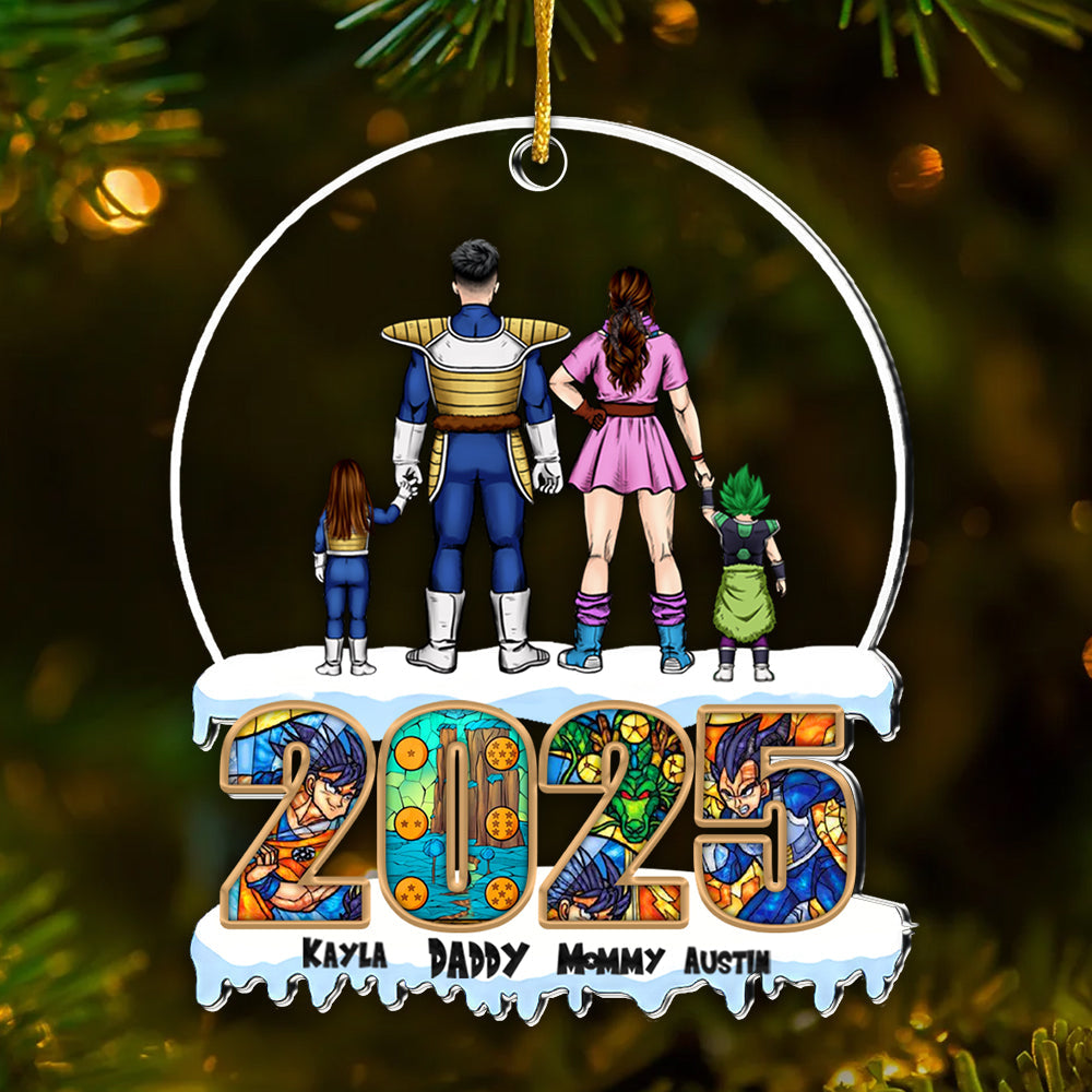 Personalized Super Saiyan Family Ornament 2025 Gift for Family