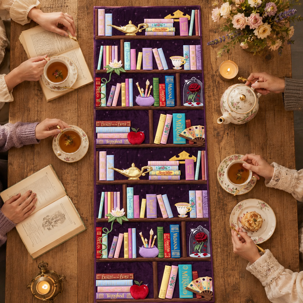 Personalized Quilted Table Runner for Book Lovers | Cozy Home Décor Gift Quilt Table Runner GradoCreations