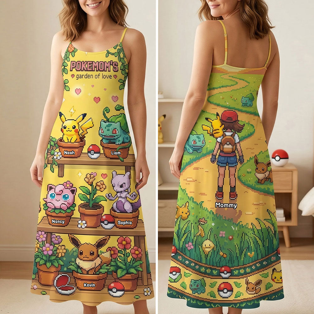 Personalized Pokemon Maxi Dress Gift for Mom, Movie Fans