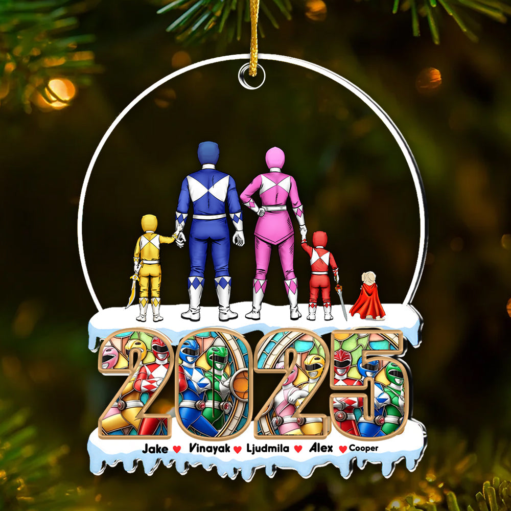 Personalized Power Ranger Family Ornament Custom Gift