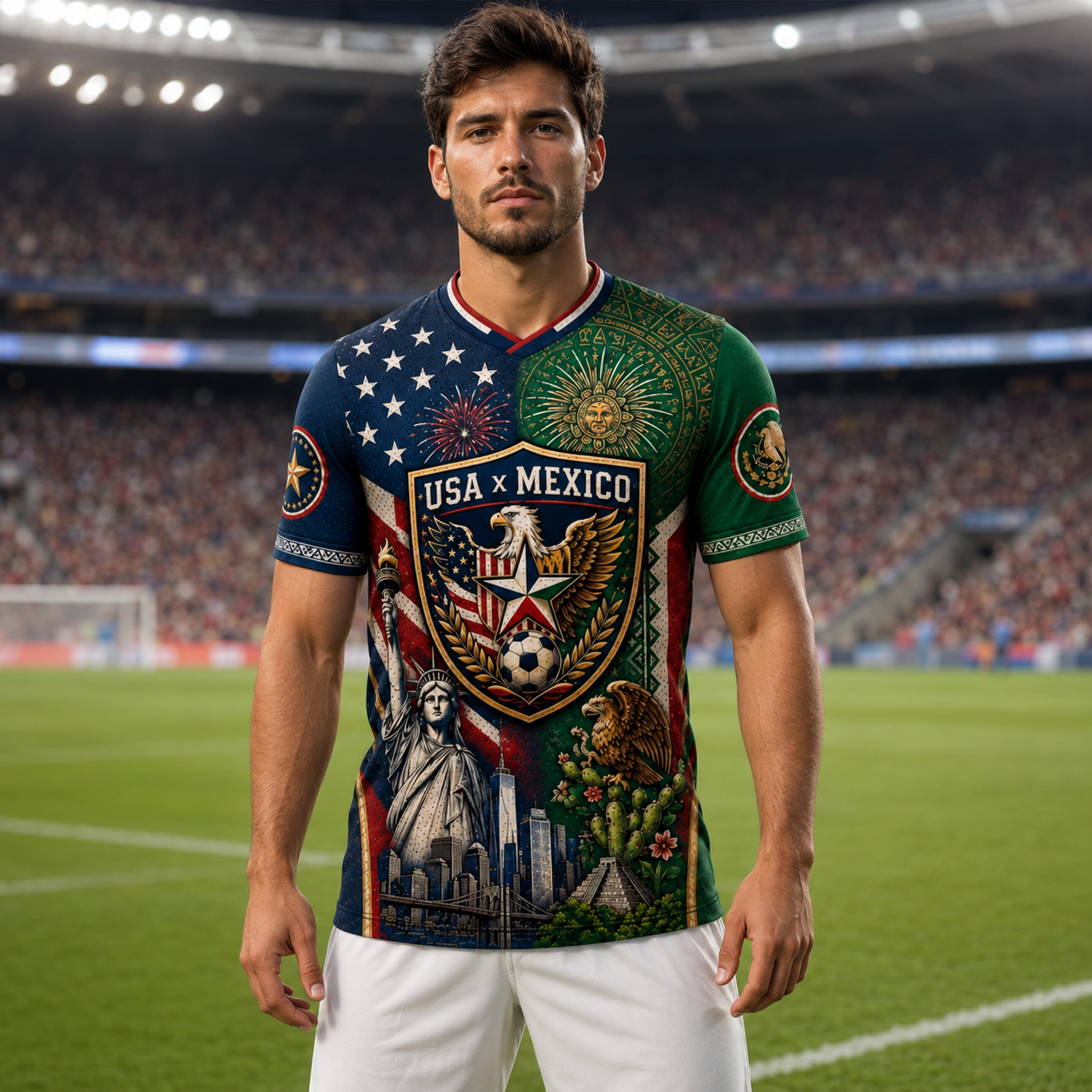 Personalized USA Mexico Soccer Jersey Custom Name & Number Gift for Football Fans