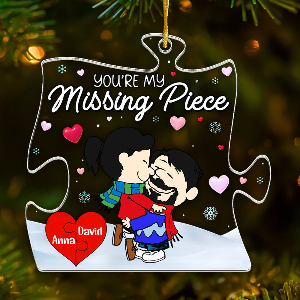 Personalized Acrylic Puzzle Ornament You're My Missing Piece Gift for Couples