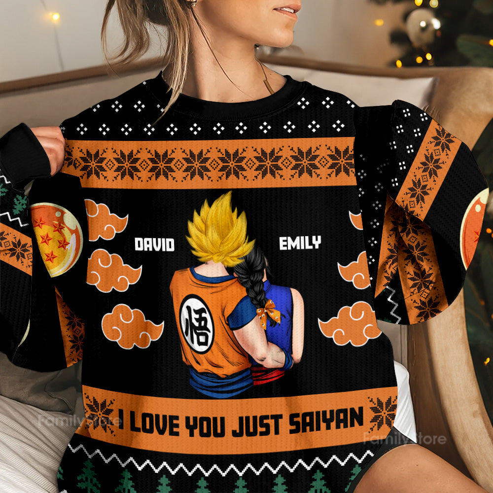 Personalized Couple Christmas Ugly Sweater Custom Name Gift