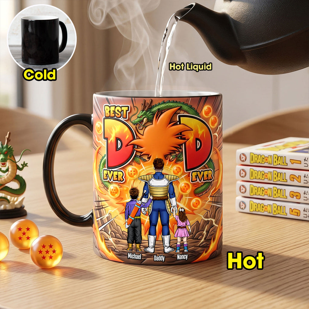 Personalized Best Dad Ever Mug Custom Family Names Gift for Dad