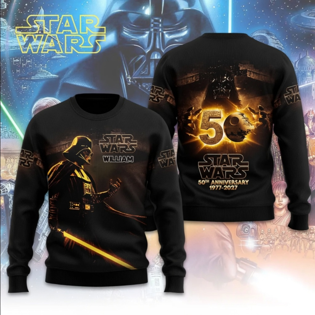 Personalized Star Wars 50th Anniversary AOP Shirt Gift for Movie Fans