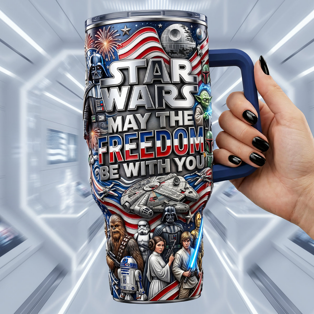 Personalized Star Wars Tumbler with Handle for Movie Fans Tumbler GradoCreations