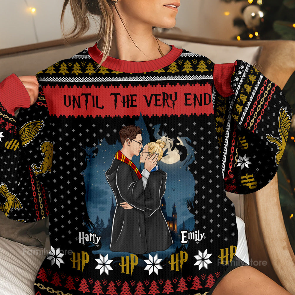 Personalized Wizard & Witch Ugly Christmas Sweater for Couples