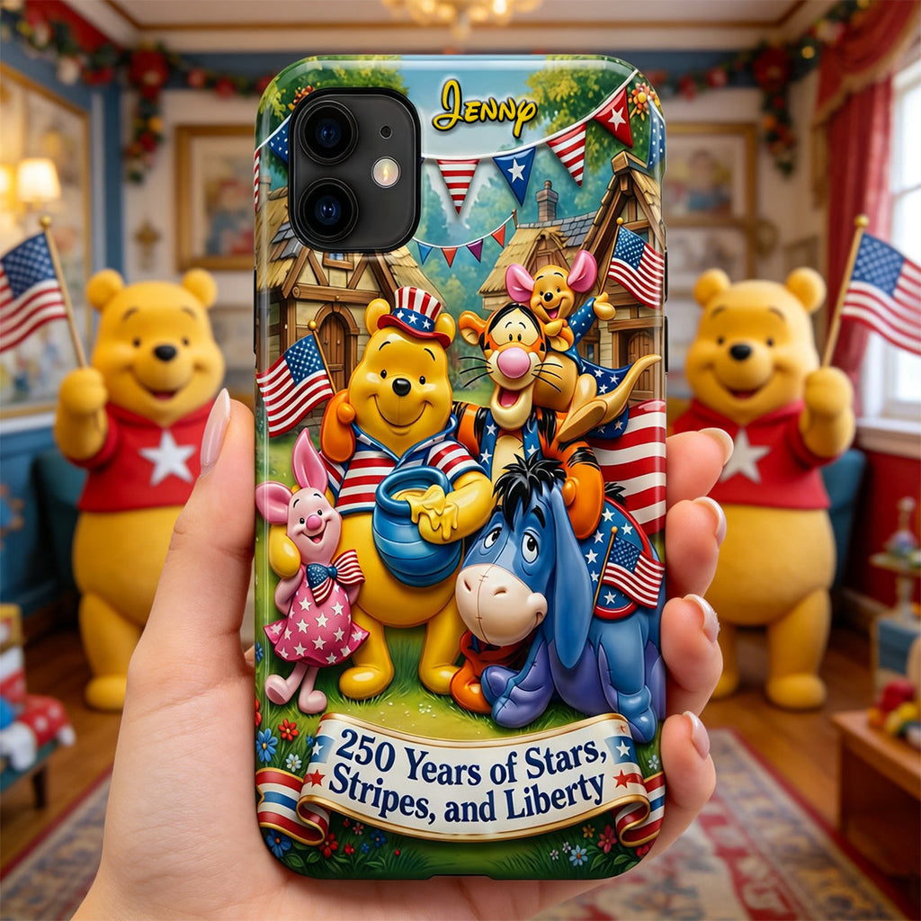 Personalized Honey Bear Phone Case Custom Name Gift for Patriots