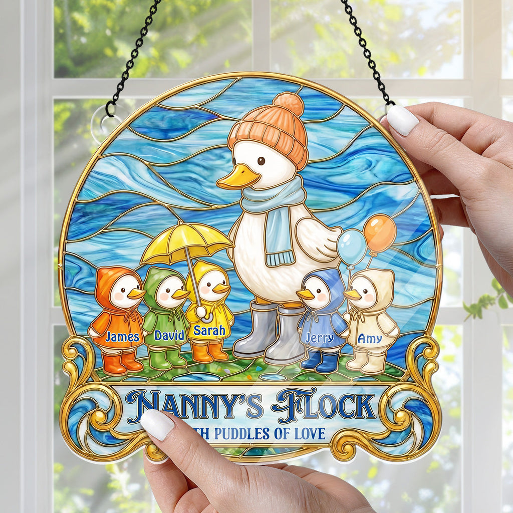 Personalized Acrylic Suncatcher Nanny's Flock Gift for Mom