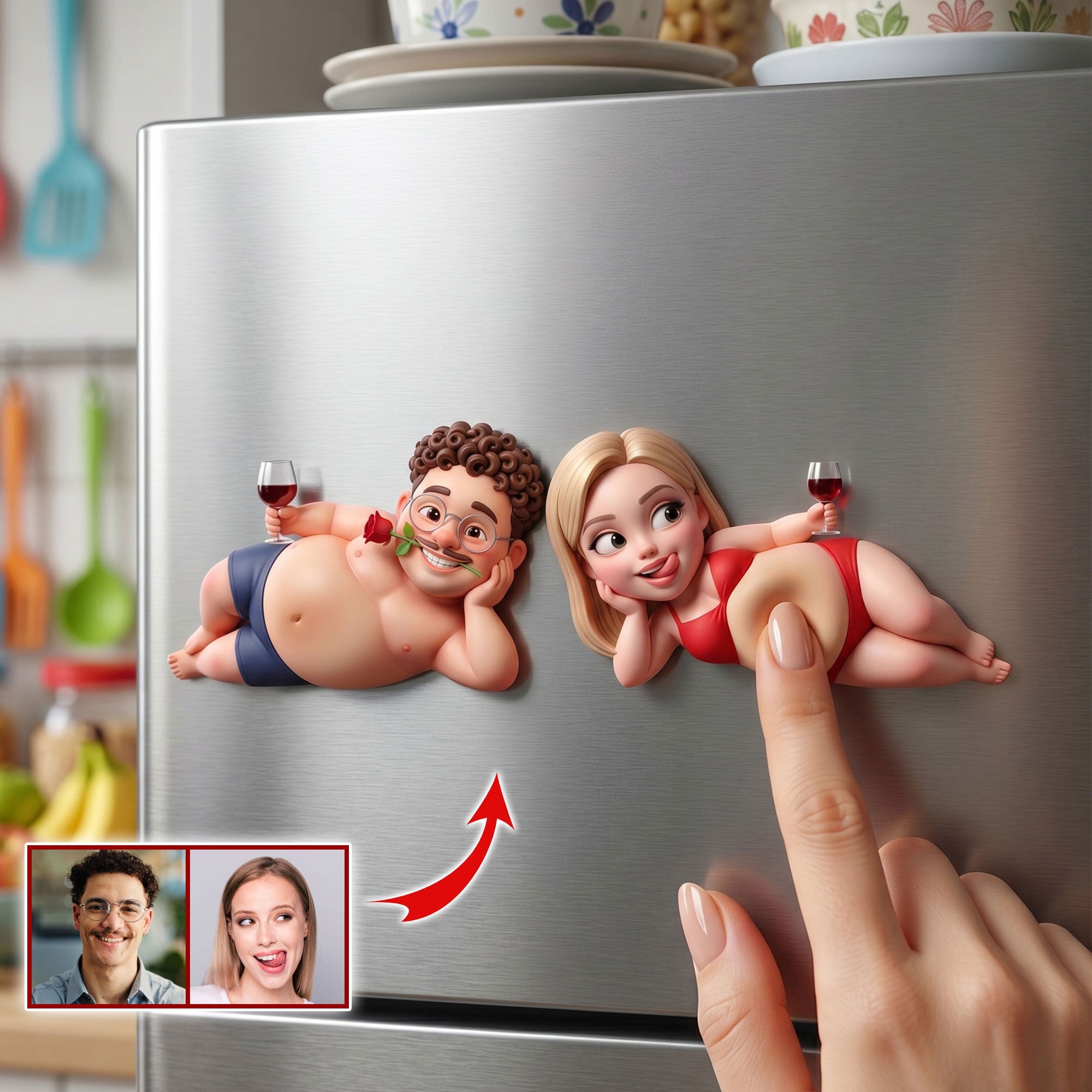 Personalized Funny Squishy Acrylic Fridge Magnet Gift for Couple