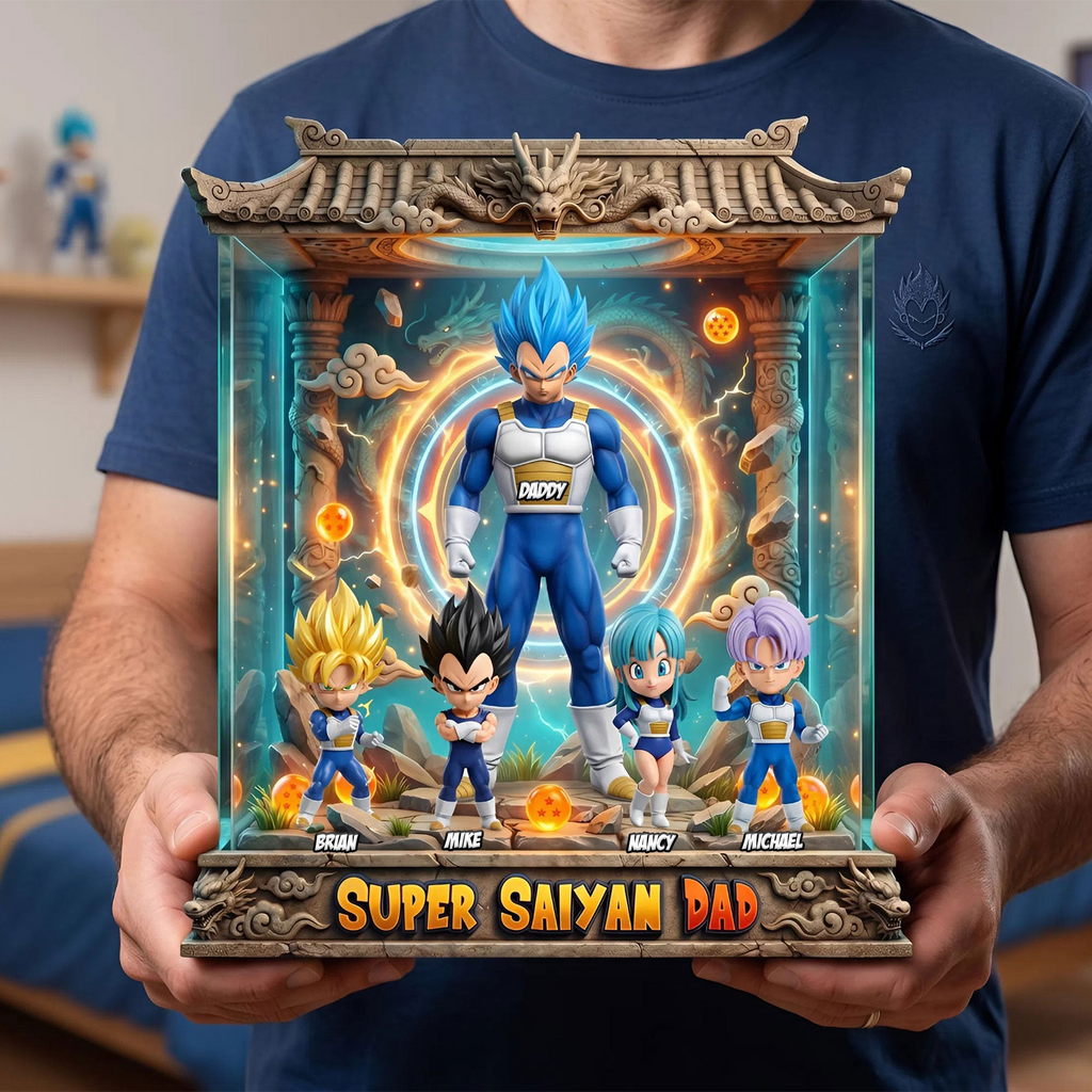 Personalized Super Saiyan Dad Acrylic Plaque Gift for Father's Day