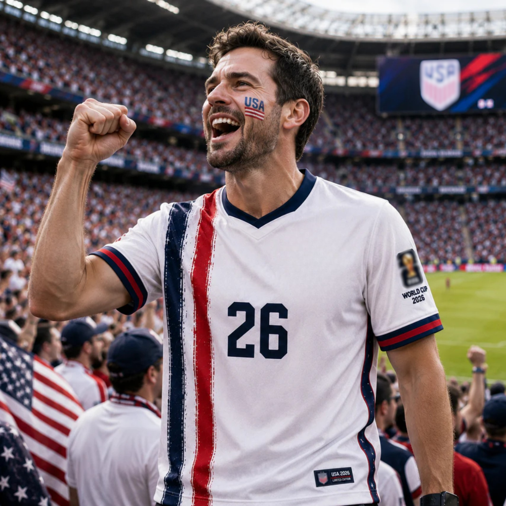 Personalized USA Soccer Jersey with Stars and Stripes - Gift for Soccer Fans
