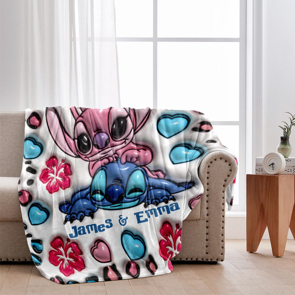 Personalized Couples Blanket Custom Name Gift for Her