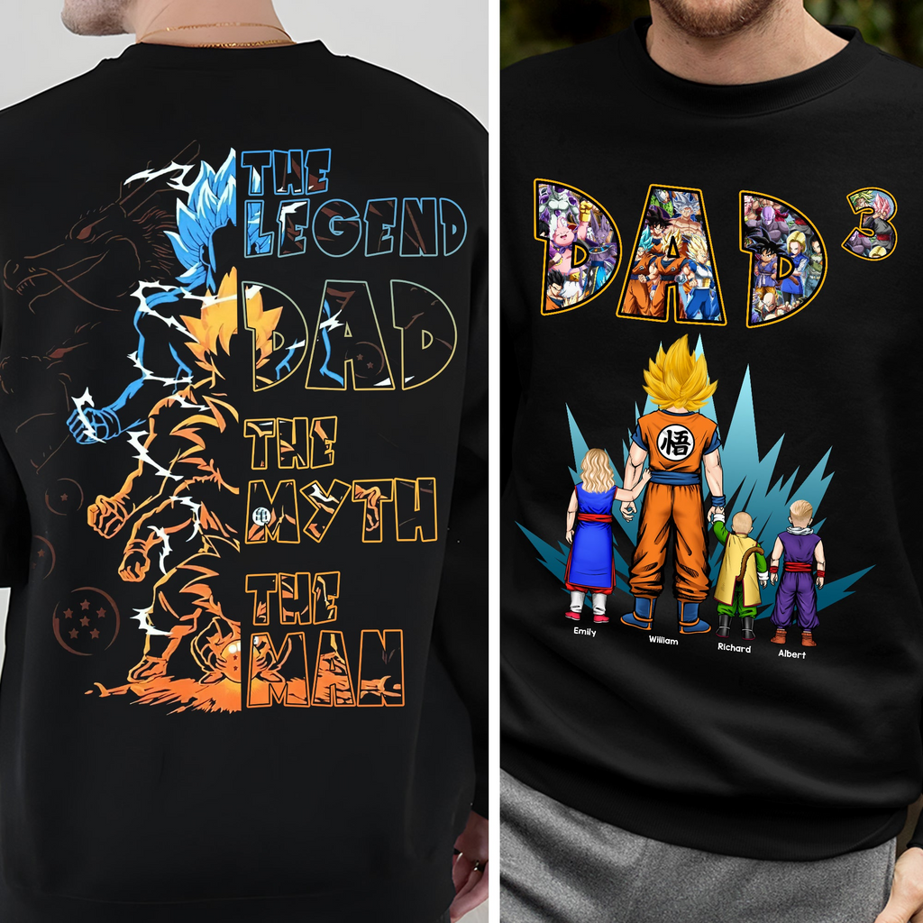 Personalized Anime T-Shirt for Dad Custom Name Gift Idea