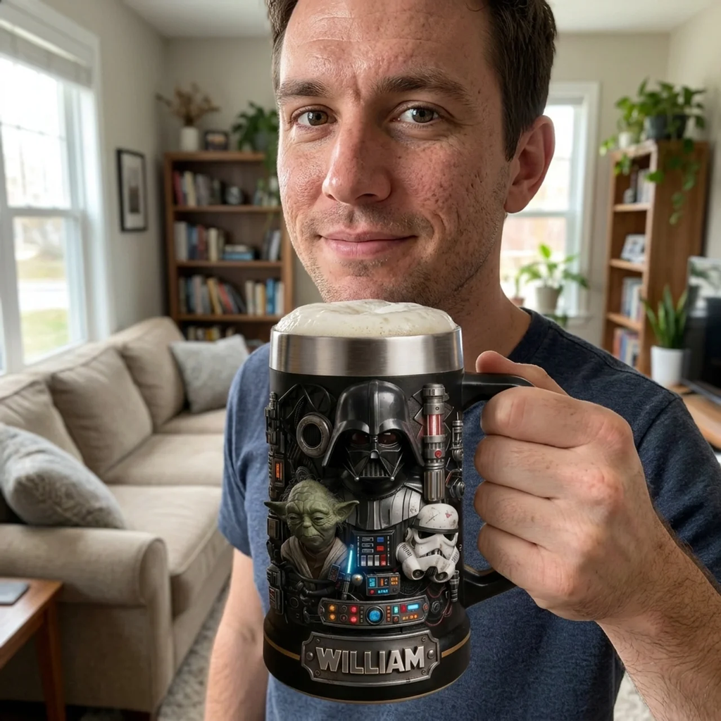 Personalized Star Wars Beer Stein Custom Name Gift for Movie Fans Beer Glass GradoCreations