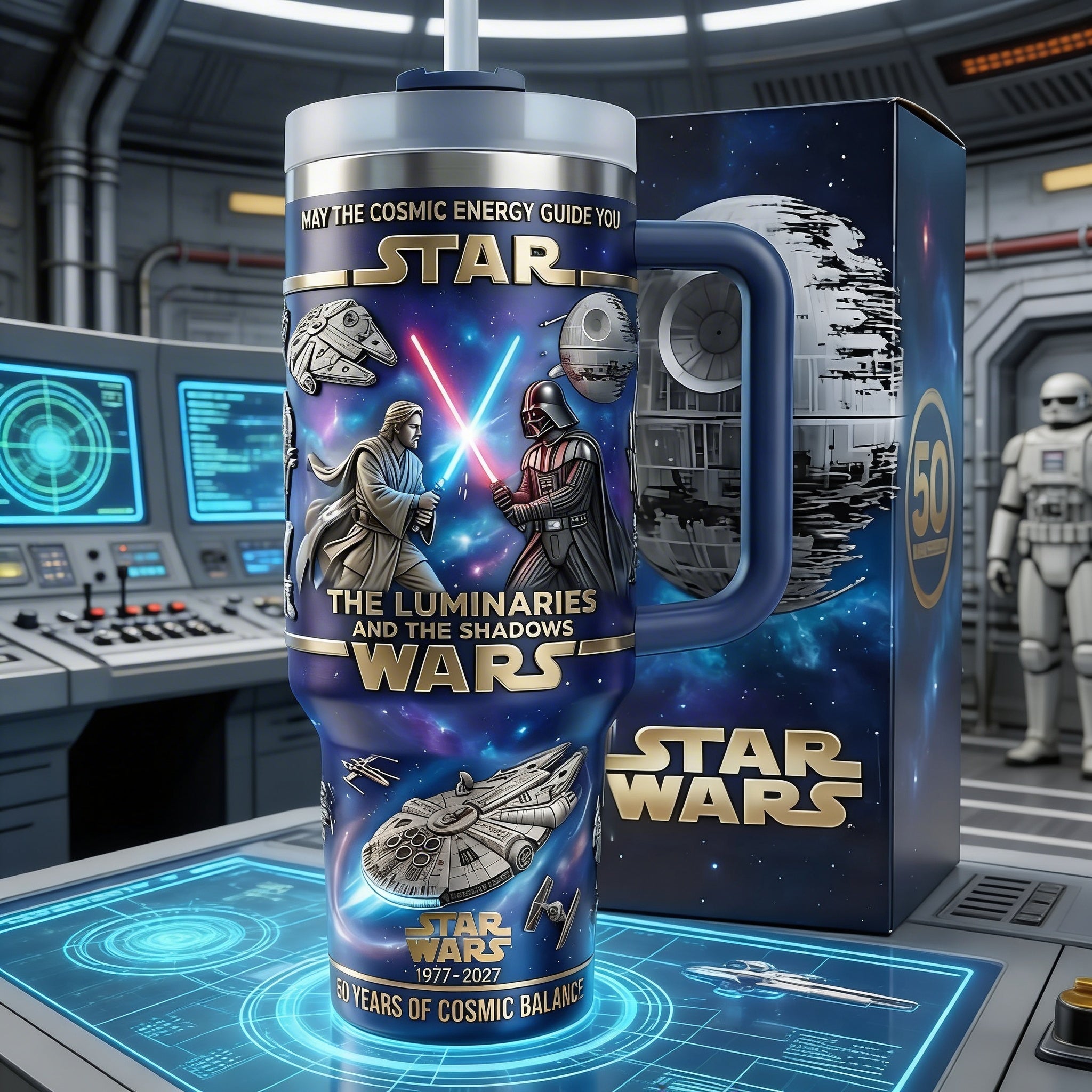 Personalized Star Wars Tumbler 40oz with Straw Gift for Movie Fans