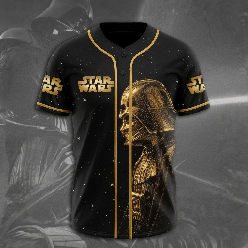 Personalized Star Wars Baseball Jersey 50th Anniversary Gift for Movie Fans
