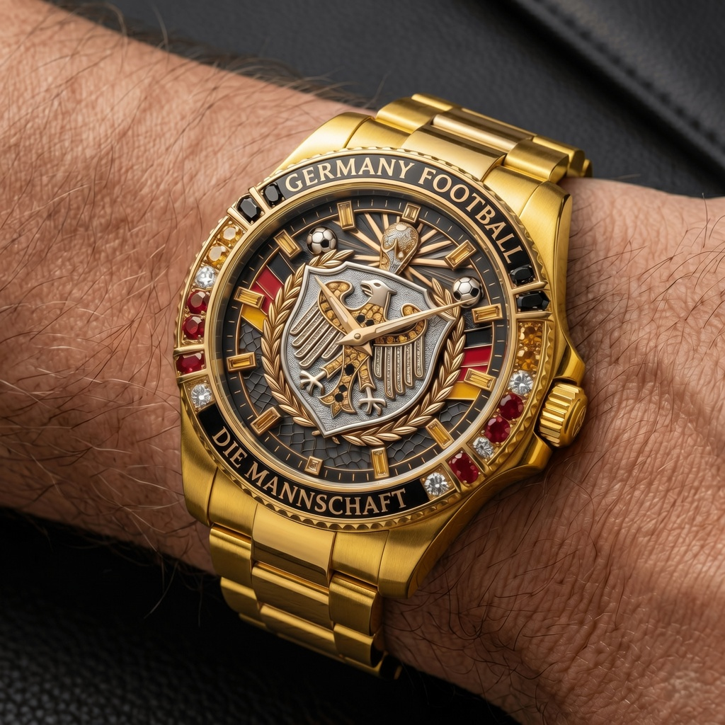 Personalized Germany Soccer Championship Men's Watch Gift for Sports Lovers