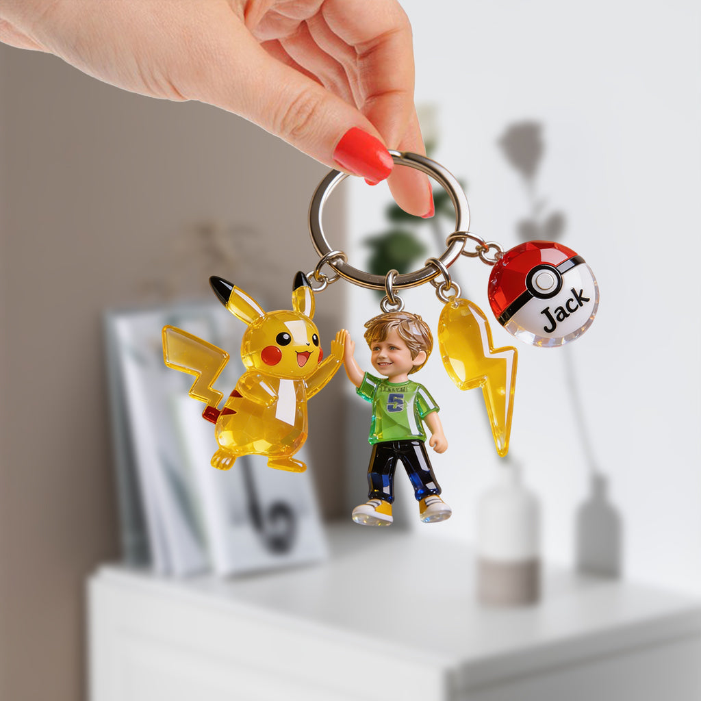 Personalized Acrylic Keychain with Charms for Movie Fans