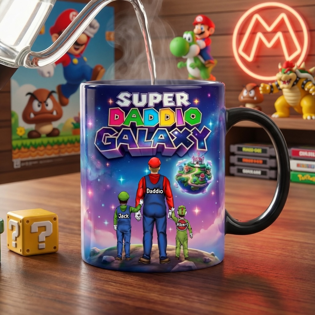 Personalized Color Changing Mug Super Daddio Galaxy Gift for Dad