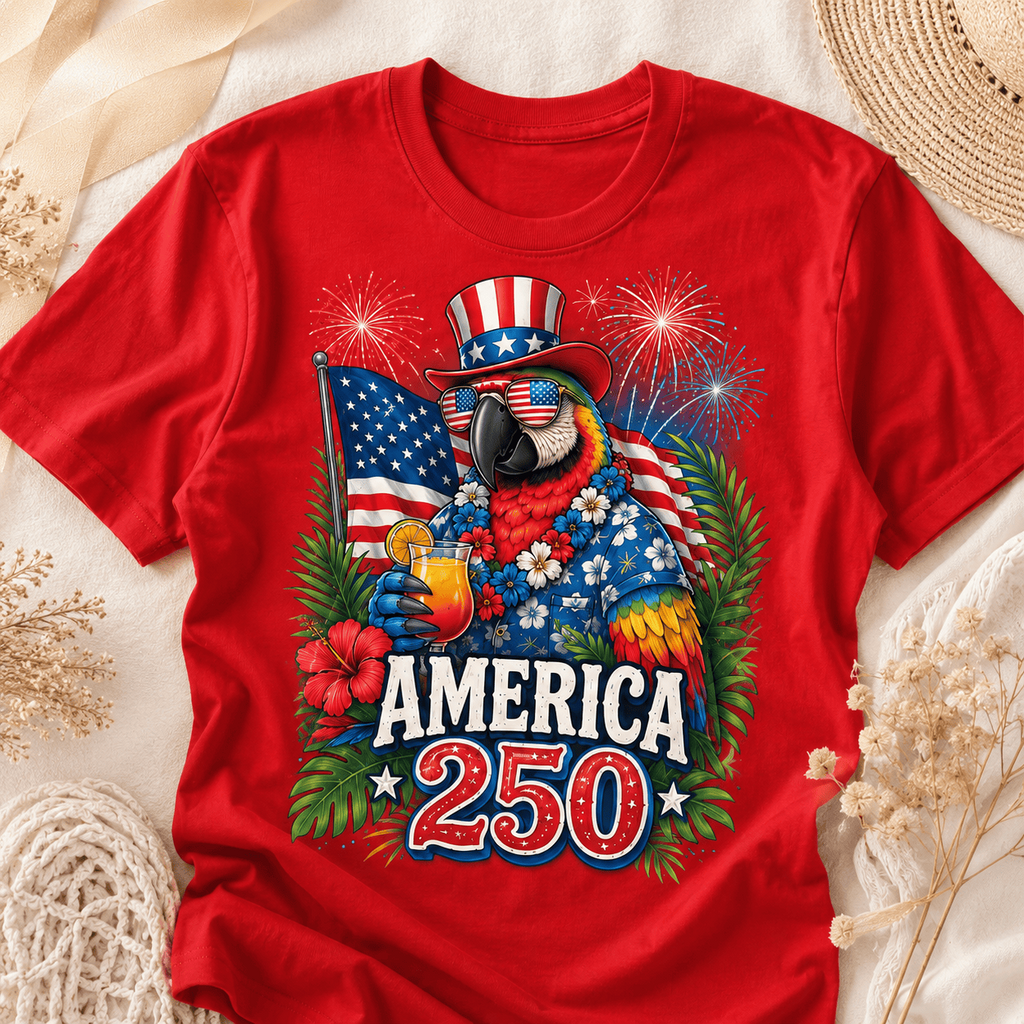 Personalized Patriotic Tropical Parrot Shirt Gift for Family