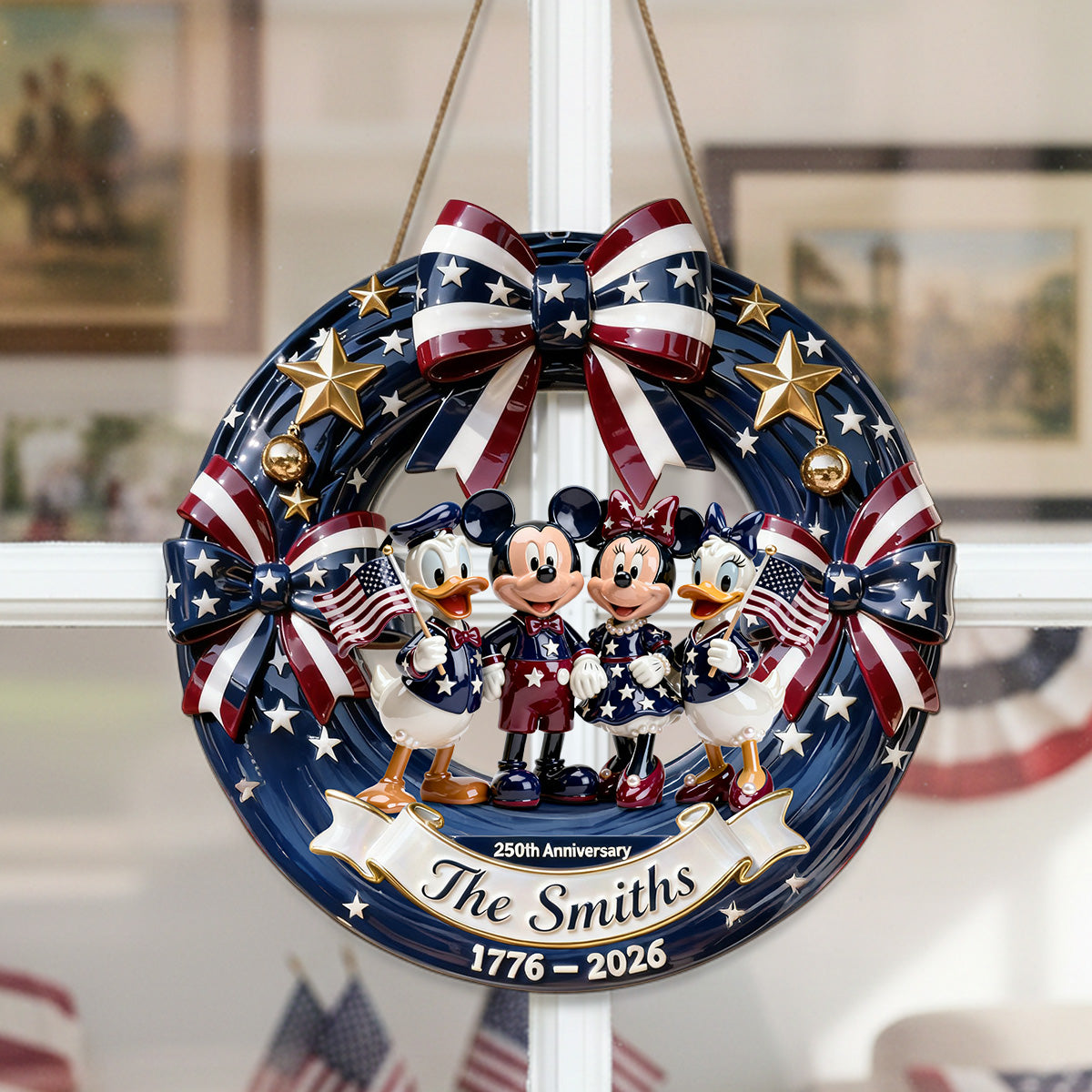 Personalized USA 250th Anniversary Wood Sign Custom Family Gift