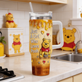 Personalized Pooh Tumbler with Handle Custom Name Gift for Her