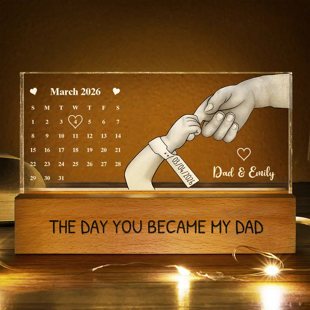 Personalized 3D LED Light Calendar Gift for Dad Customizable Artwork
