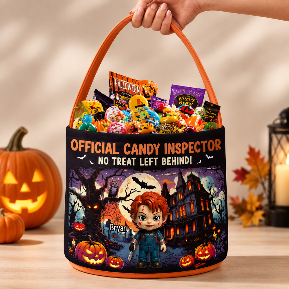 Personalized Halloween Candy Inspector Basket for Kids - Spooky Gift Basket GradoCreations