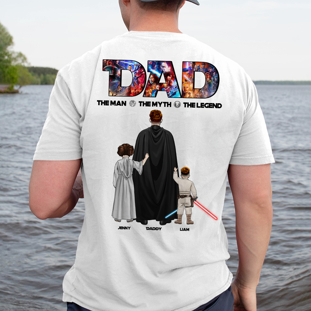 Personalized Star Wars Dad T-Shirt Custom Family Gift for Father's Day