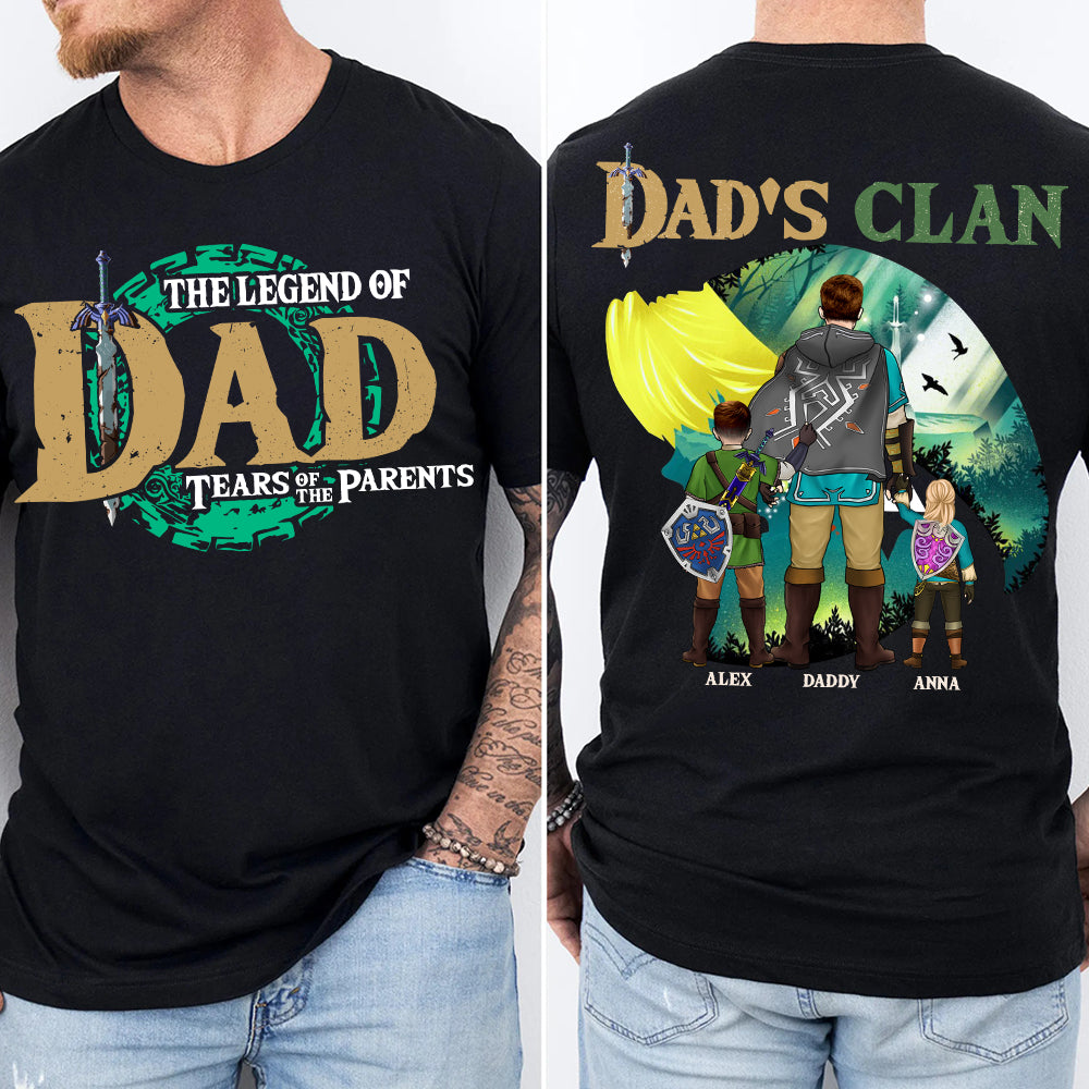 Personalized Legend of Zelda Dad T-Shirt - Custom Name Gift for Father's Day