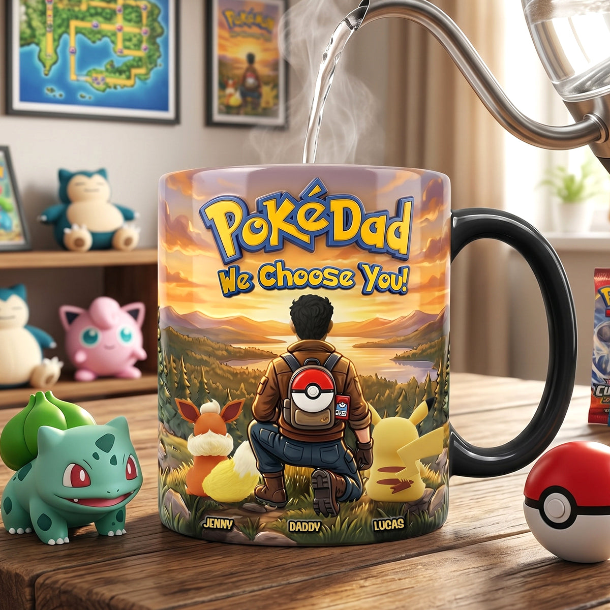Personalized Color Changing Mug for Dad - PokeDad Gift