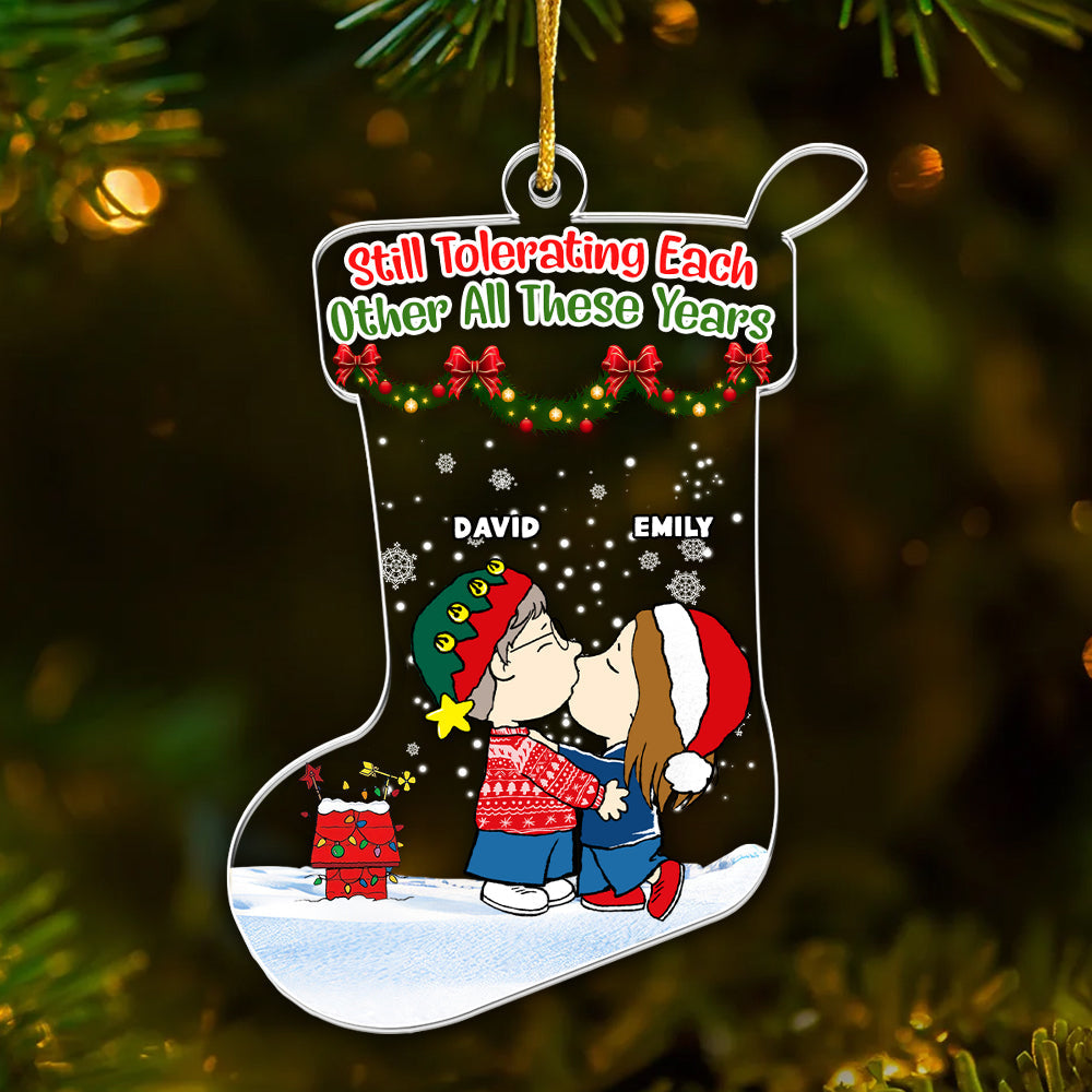Personalized Acrylic Christmas Ornament for Couples - Humorous Gift