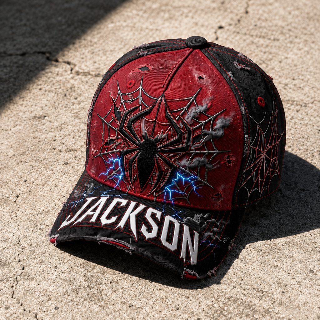 Personalized Spider Web Classic Cap Custom Name Gift for Him Classic Cap GradoCreations