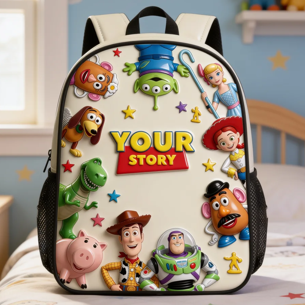 Personalized Cartoon-Themed School Backpack Set for Kids