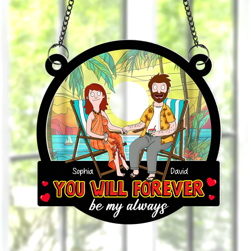 Personalized Window Hanging Suncatcher Ornament for Couples - Unique Gift for Anniversary