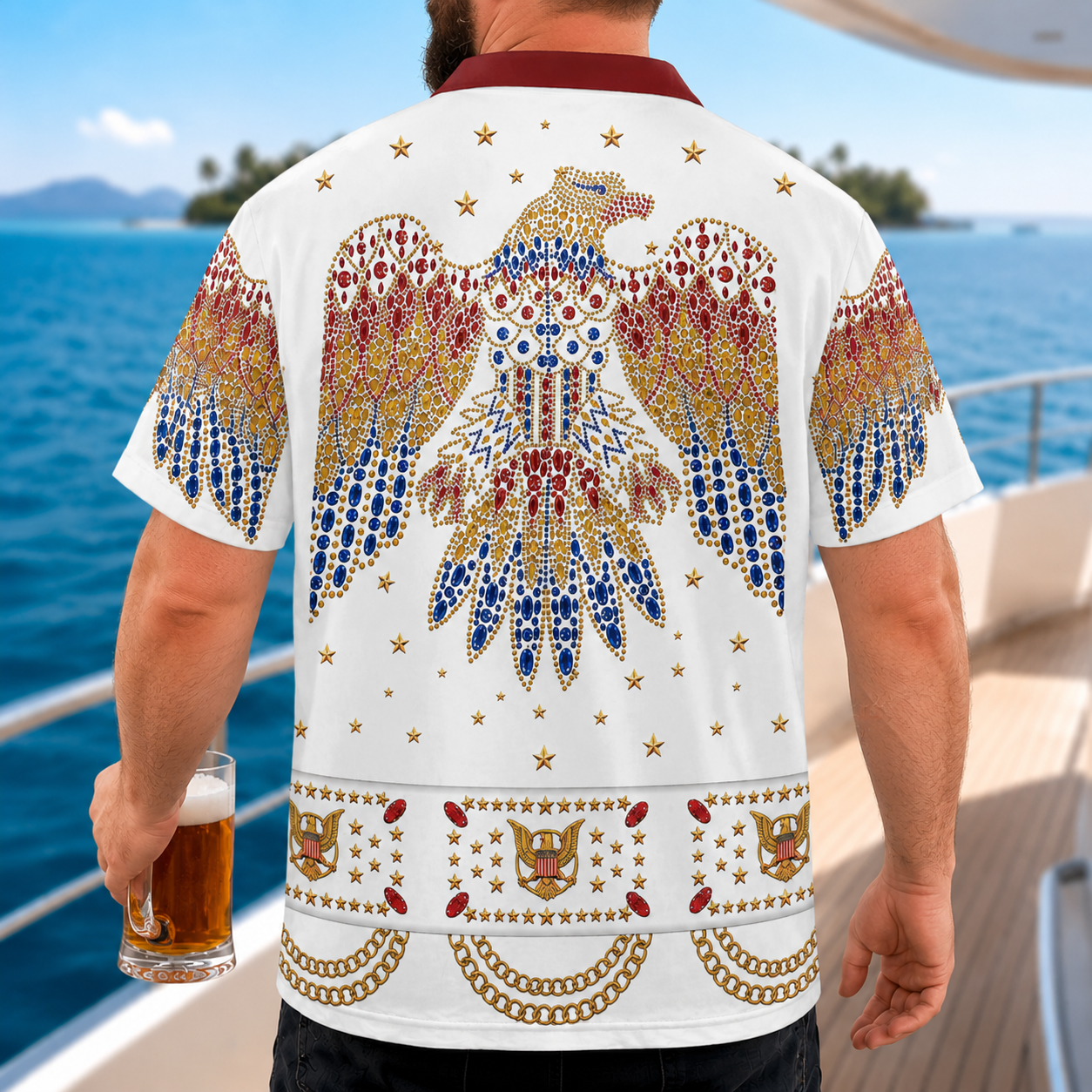 Personalized Elvis Aloha All Over Print Shirt Gift for Him AOP Shirt GradoCreations