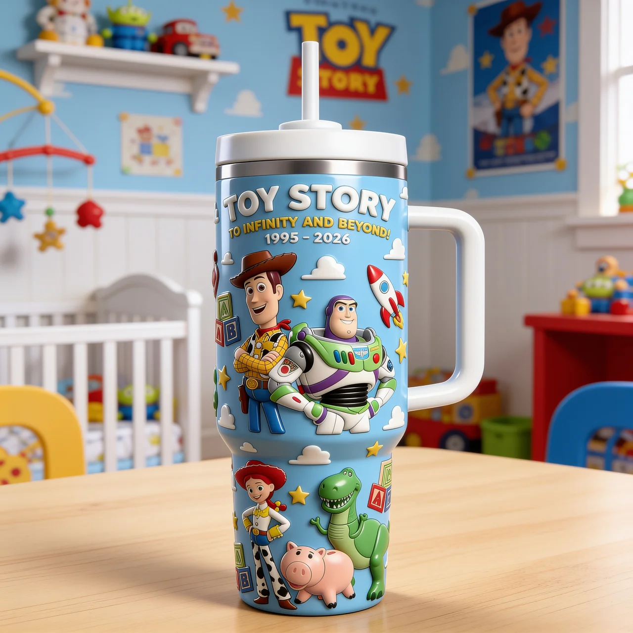 Personalized Toy Story Tumbler With Handle Gift for Movie Fans