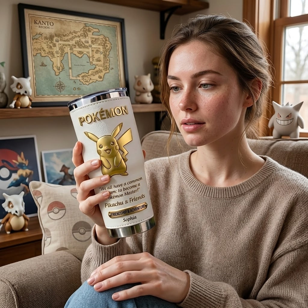 Personalized Pokémon Tumbler 30th Anniversary Gift for Movie Fans