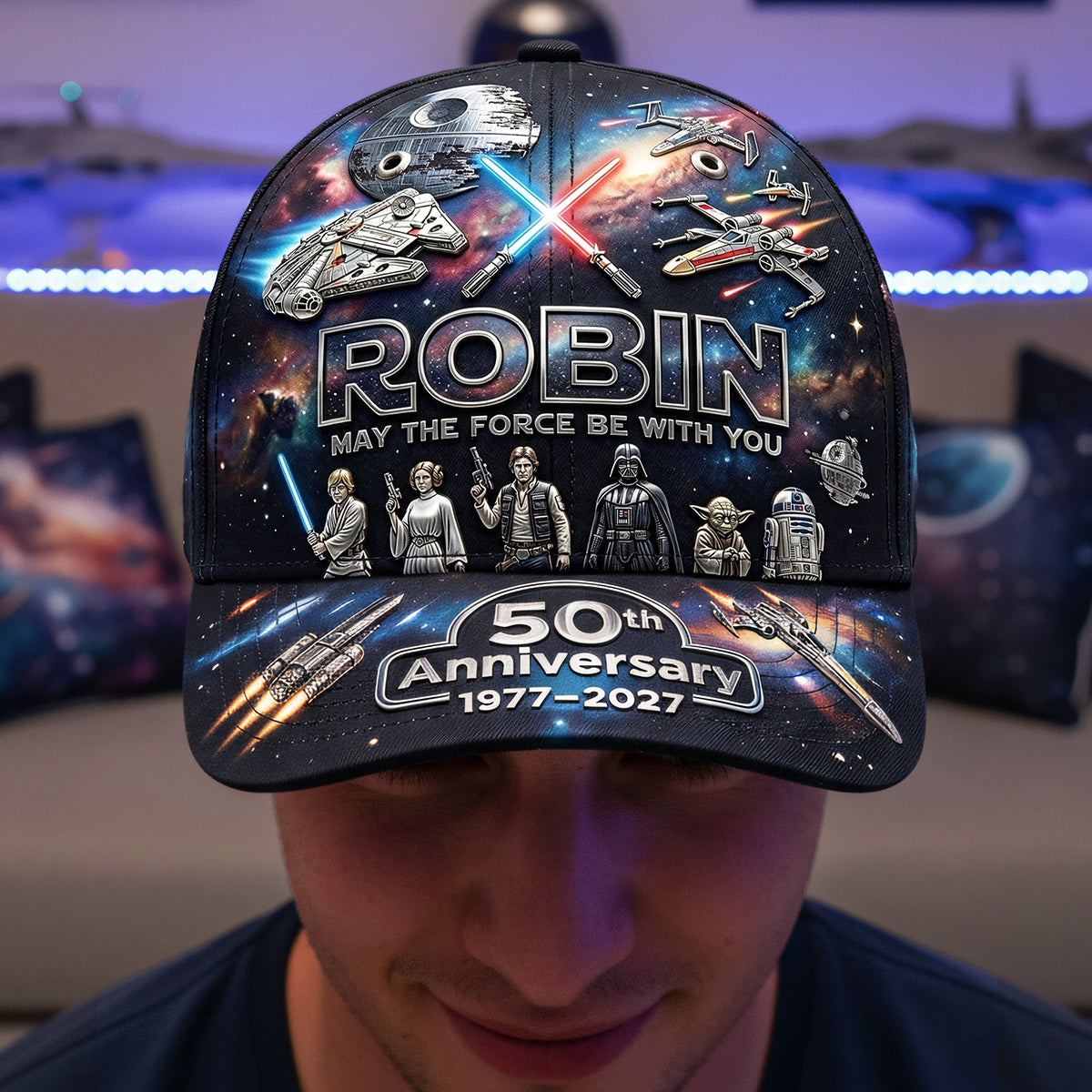 Personalized Star Wars Cap with 50th Anniversary Design | Gift for Movie Fans