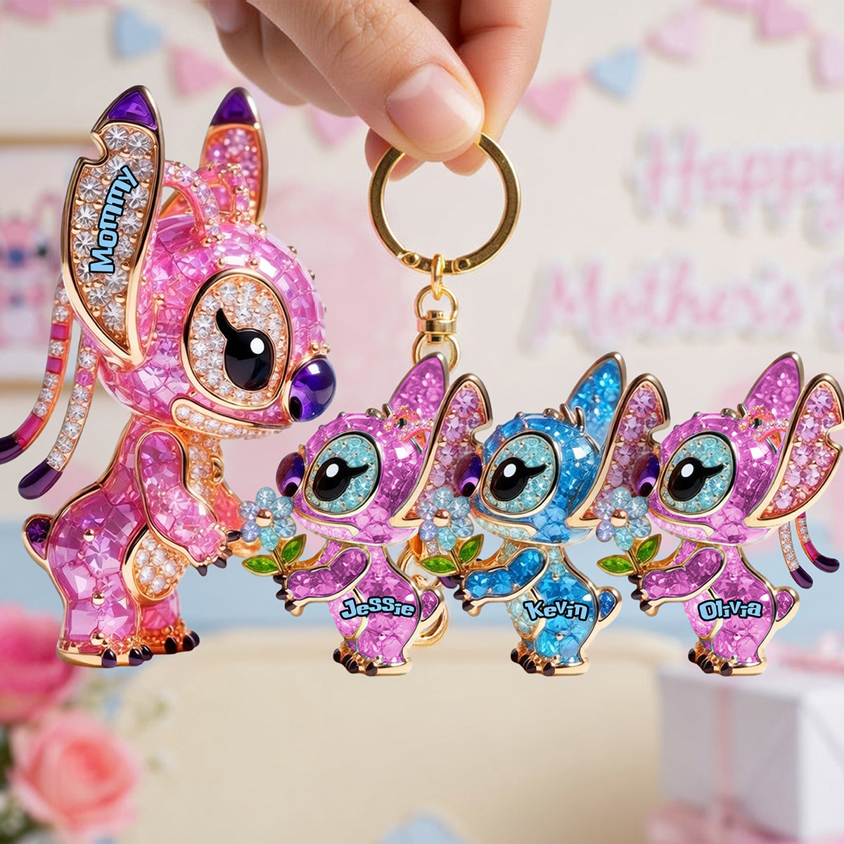 Personalized Acrylic Keychain Gift for Mom & Kids | Mother's Day