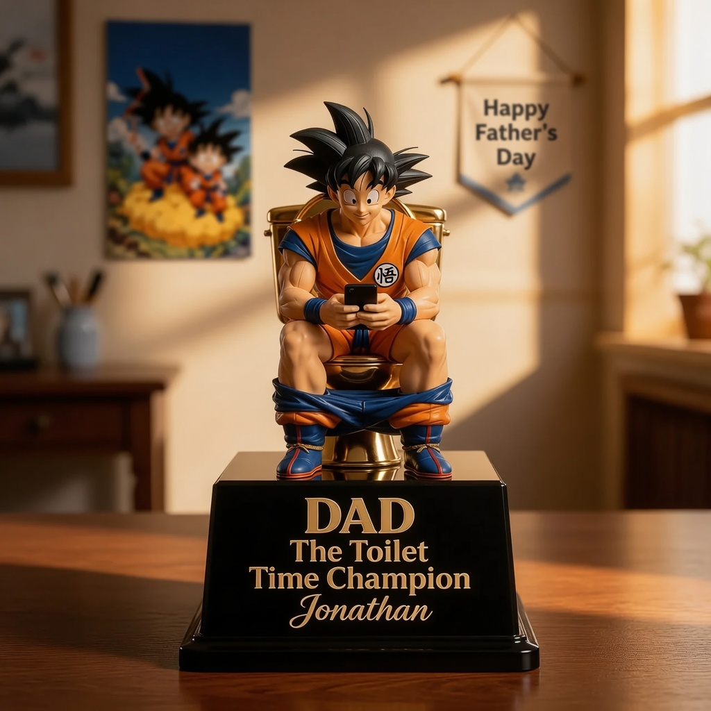 Personalized Funny Toilet Trophy Acrylic Plaque Gift for Dad